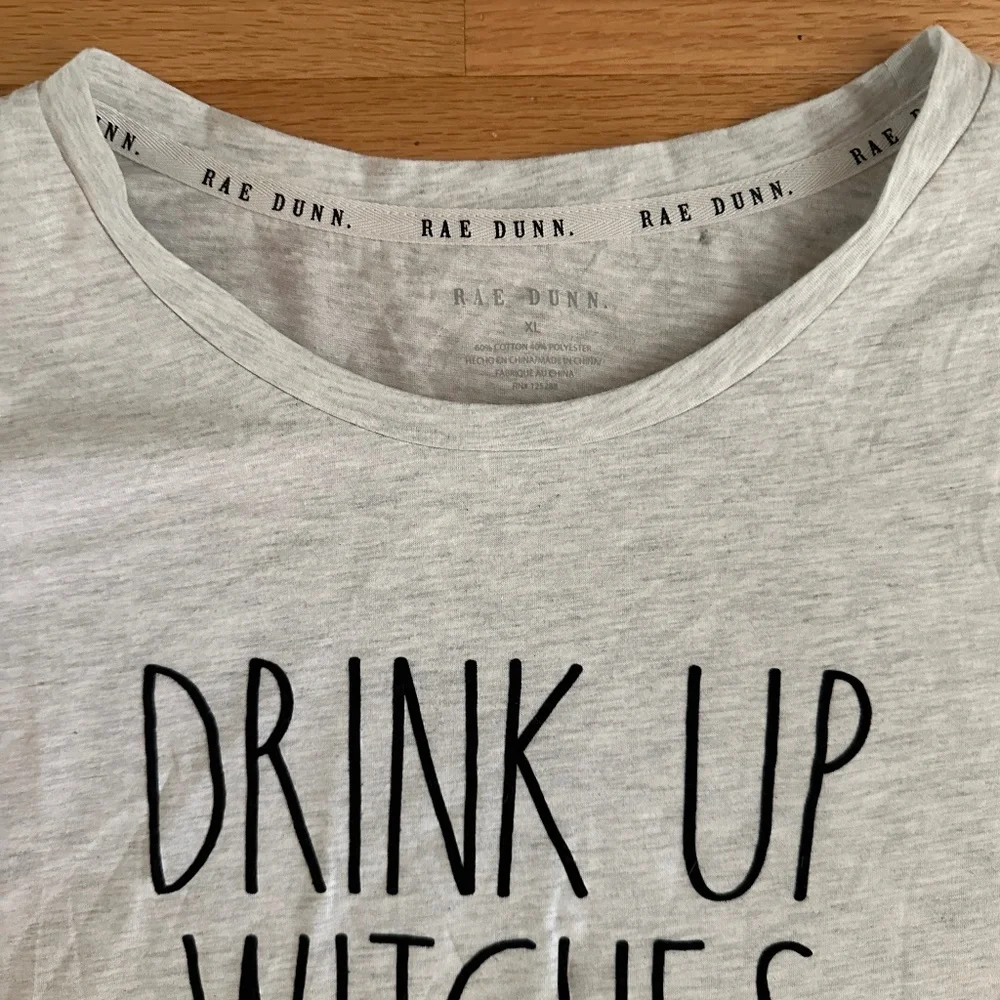 Rae Dunn Light Gray 'Drink Up Witches.' Long Sleeve Tee - Picture 7 of 9